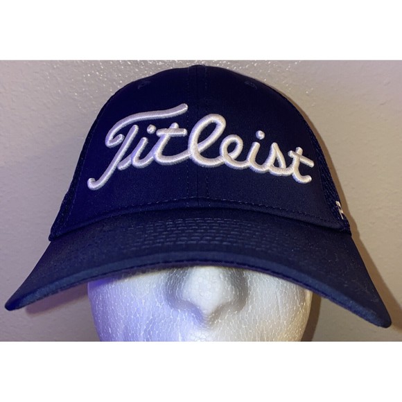 Titleist Golf FJ Pro‎ V1 Blue Polyester Fitted Baseball Cap Hat Medium/Large - Picture 1 of 7